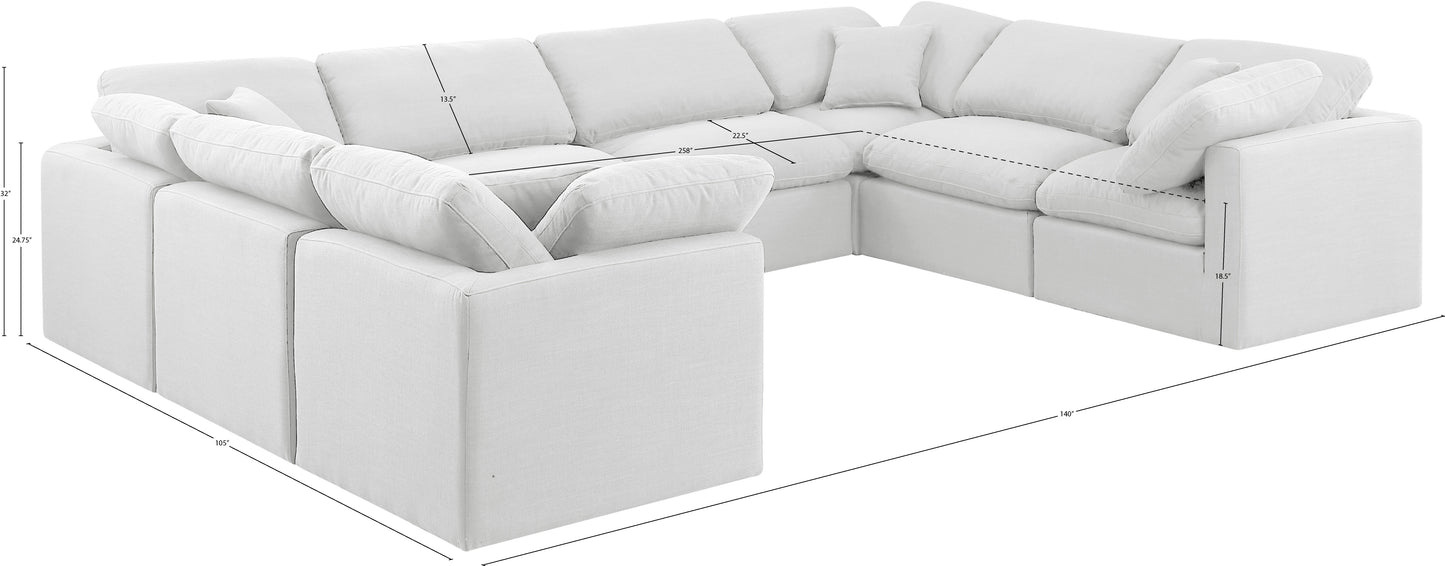 luxus white linen textured fabric modular sectional sec8a