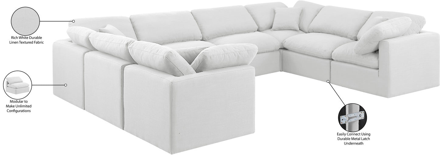 luxus white linen textured fabric modular sectional sec8a