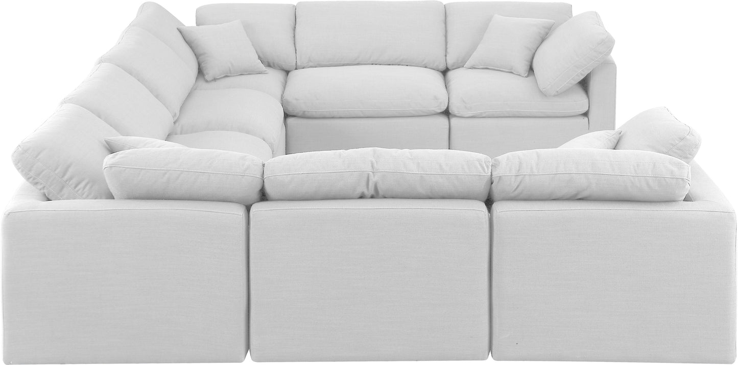 luxus white linen textured fabric modular sectional sec8a