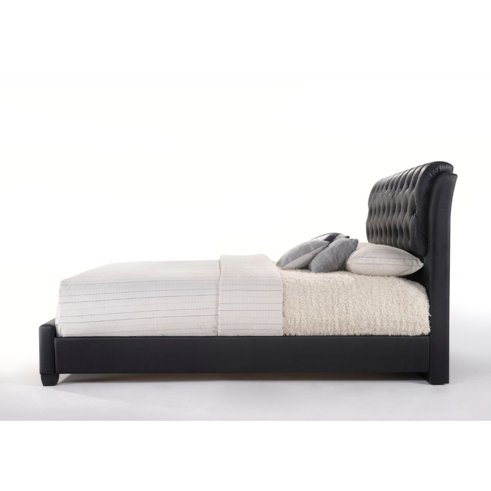 aegis ii ek bed, black synthetic leather