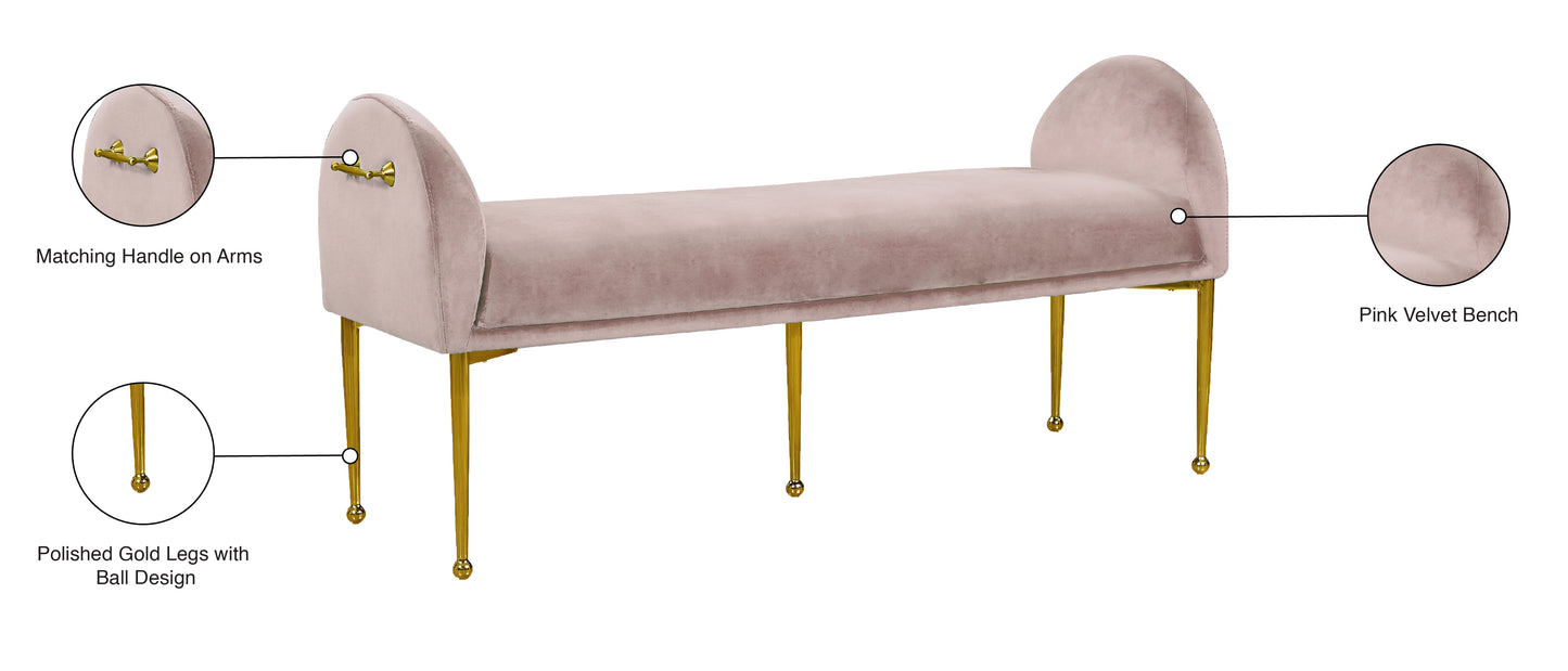 lana pink velvet bench pink