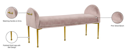 Lana Pink Velvet Bench Pink