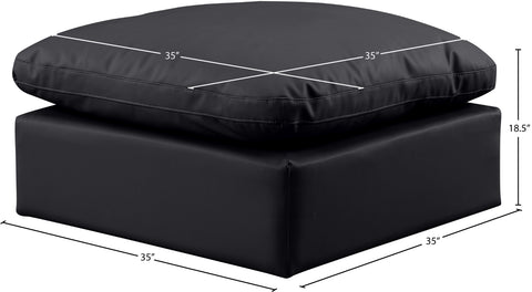 Luxus Black Faux Leather Ottoman Ott