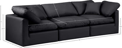 Luxus Black Faux Leather Modular Sofa S105