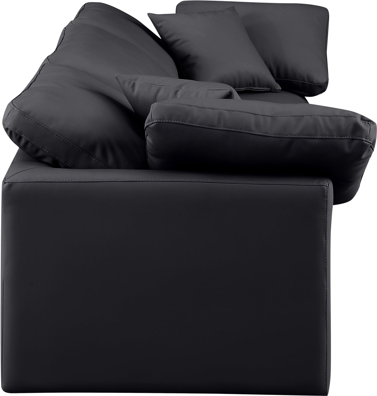 luxus black faux leather modular sofa s105