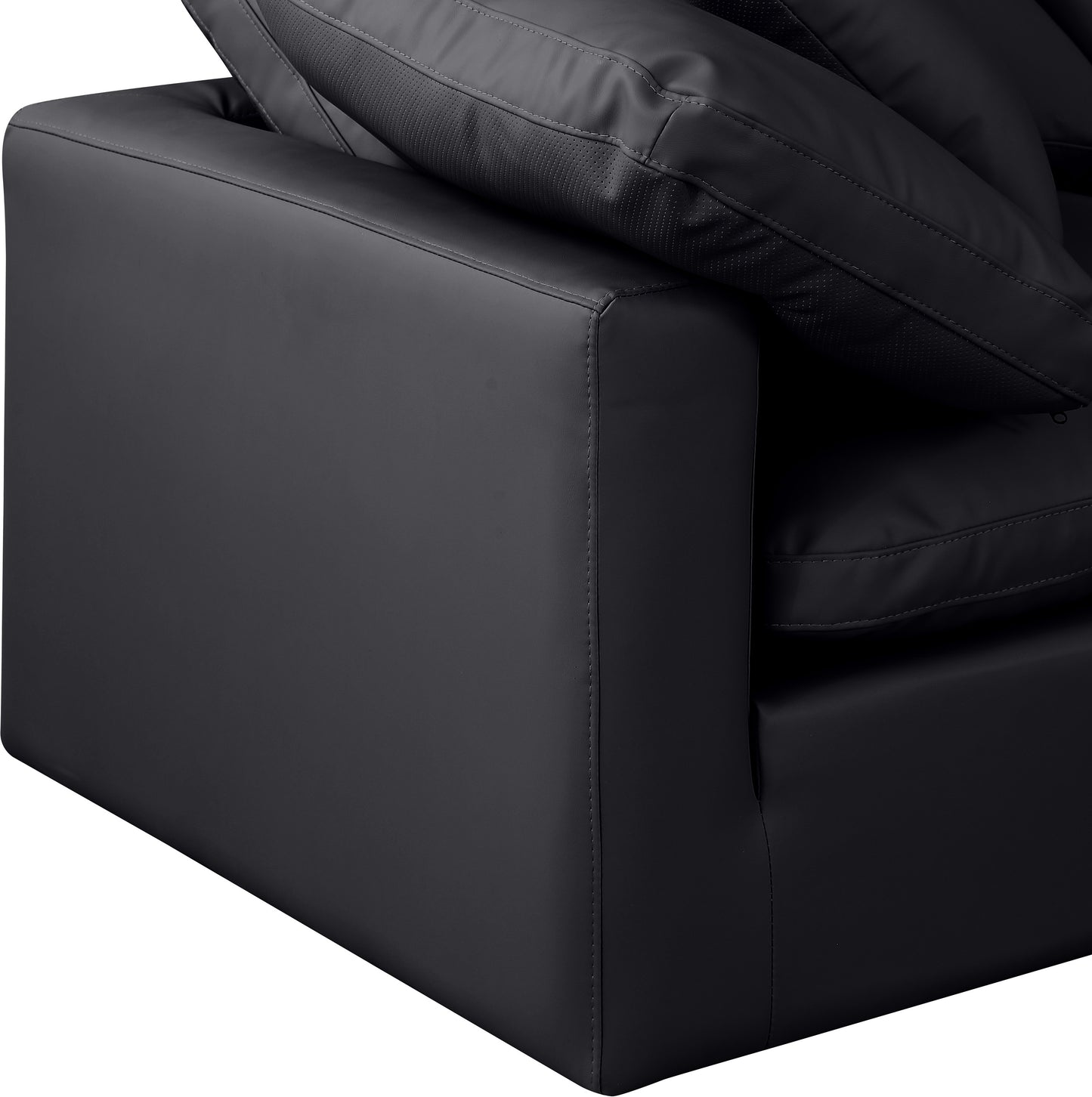 luxus black faux leather modular sofa s105