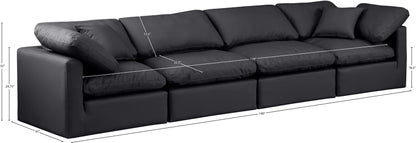 Luxus Black Faux Leather Modular Sofa S140