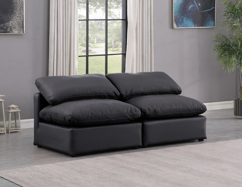 Sloane 70" Vegan Leather Upholstered Armless Loveseat, 2-Piece