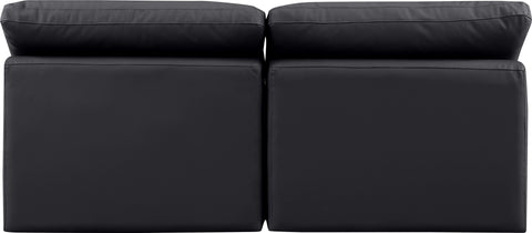Sloane 70" Vegan Leather Upholstered Armless Loveseat, 2-Piece