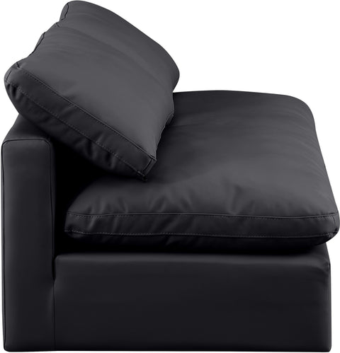 Sloane 70" Vegan Leather Upholstered Armless Loveseat, 2-Piece
