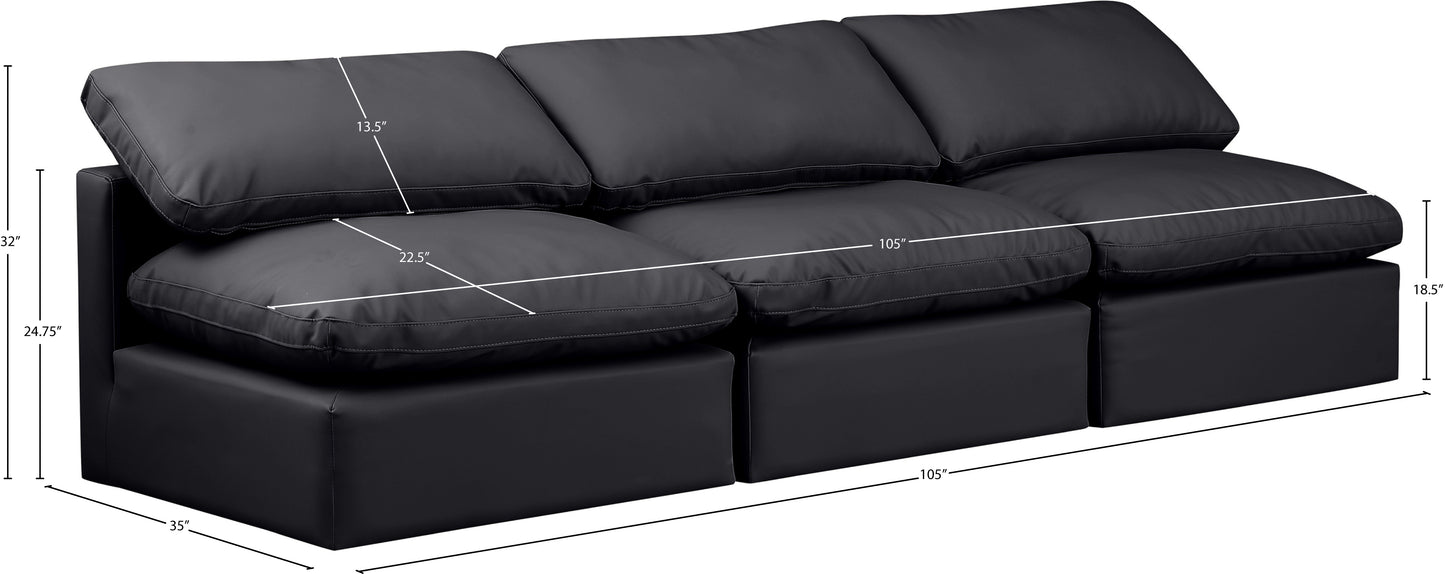 luxus black faux leather modular sofa s3