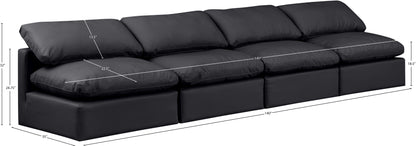 Luxus Black Faux Leather Modular Sofa S4