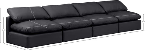 Luxus Black Faux Leather Modular Sofa S4