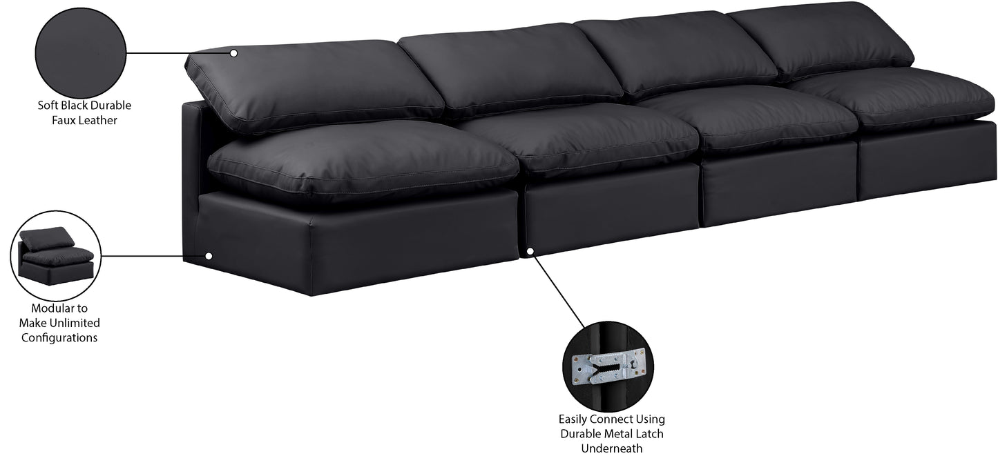 luxus black faux leather modular sofa s4