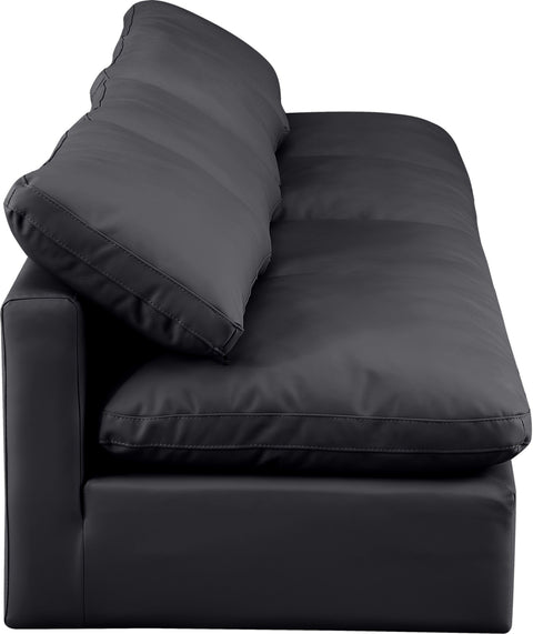 Luxus Black Faux Leather Modular Sofa S4
