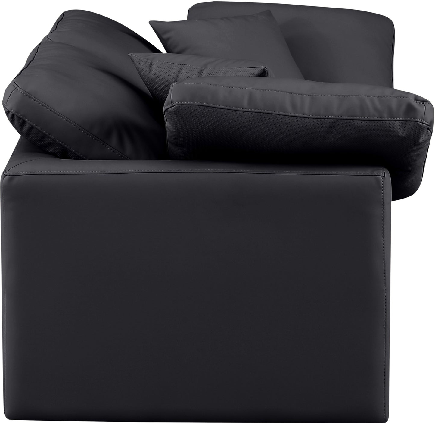 luxus black faux leather modular sofa s70