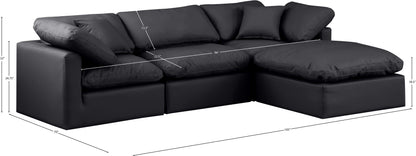 Luxus Black Faux Leather Modular Sectional Sec4A