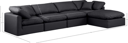 Luxus Black Faux Leather Modular Sectional Sec5A