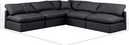 Luxus Black Faux Leather Modular Sectional Sec5B