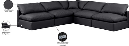 Luxus Black Faux Leather Modular Sectional Sec5B