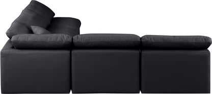 Luxus Black Faux Leather Modular Sectional Sec5B