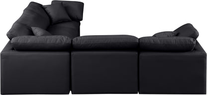 Luxus Black Faux Leather Modular Sectional Sec5C