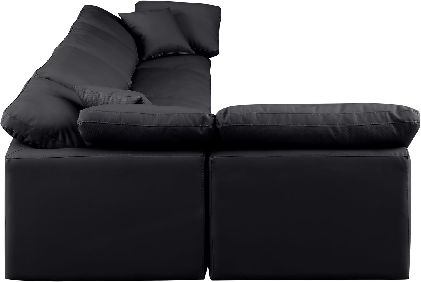 luxus black faux leather modular sectional sec5d