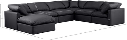 Luxus Black Faux Leather Modular Sectional Sec7A