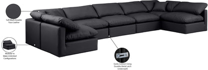 Luxus Black Faux Leather Modular Sectional Sec7B