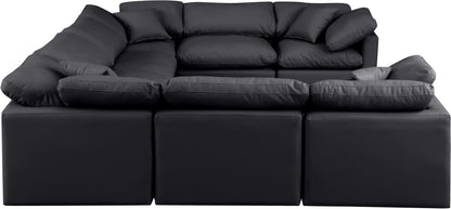 Luxus Black Faux Leather Modular Sectional Sec8A