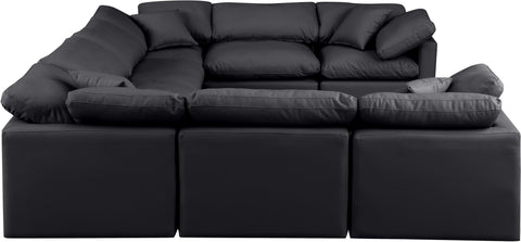 Luxus Black Faux Leather Modular Sectional Sec8A