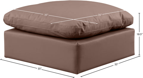 Luxus Brown Faux Leather Ottoman Ott