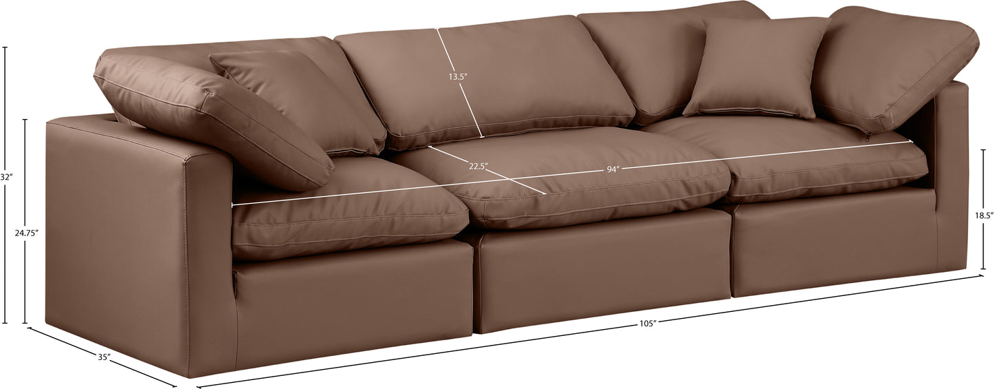 luxus brown faux leather modular sofa s105