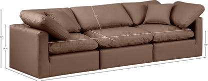 Luxus Brown Faux Leather Modular Sofa S105