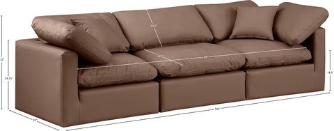 Luxus Brown Faux Leather Modular Sofa S105