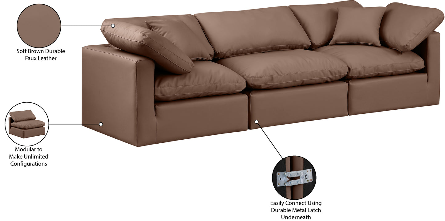 luxus brown faux leather modular sofa s105