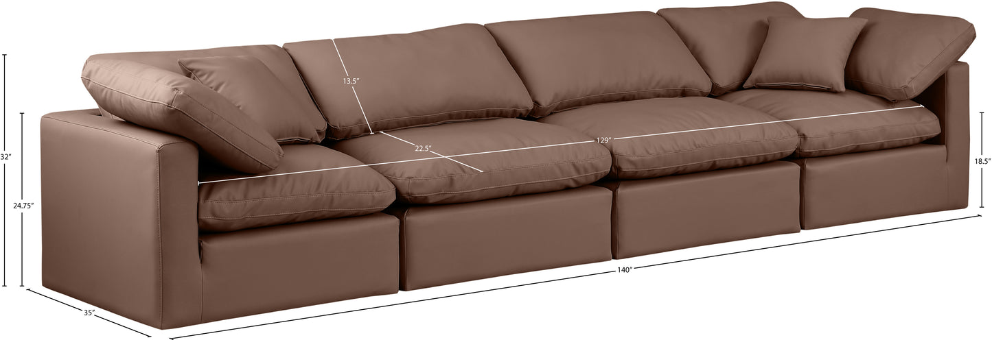 luxus brown faux leather modular sofa s140