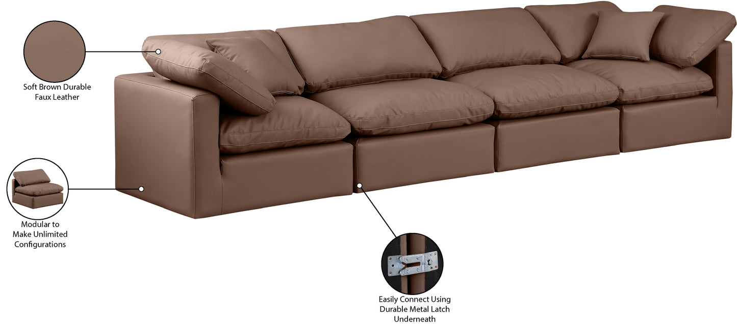 luxus brown faux leather modular sofa s140