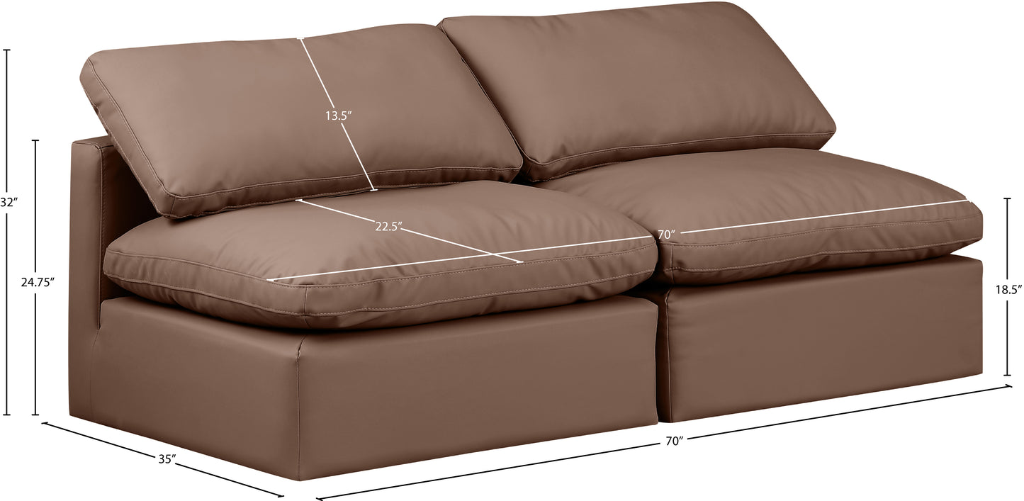 luxus brown faux leather modular sofa s2