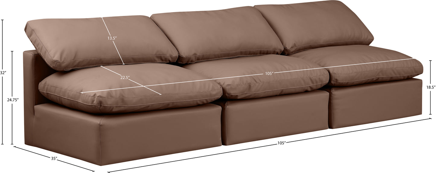 luxus brown faux leather modular sofa s3