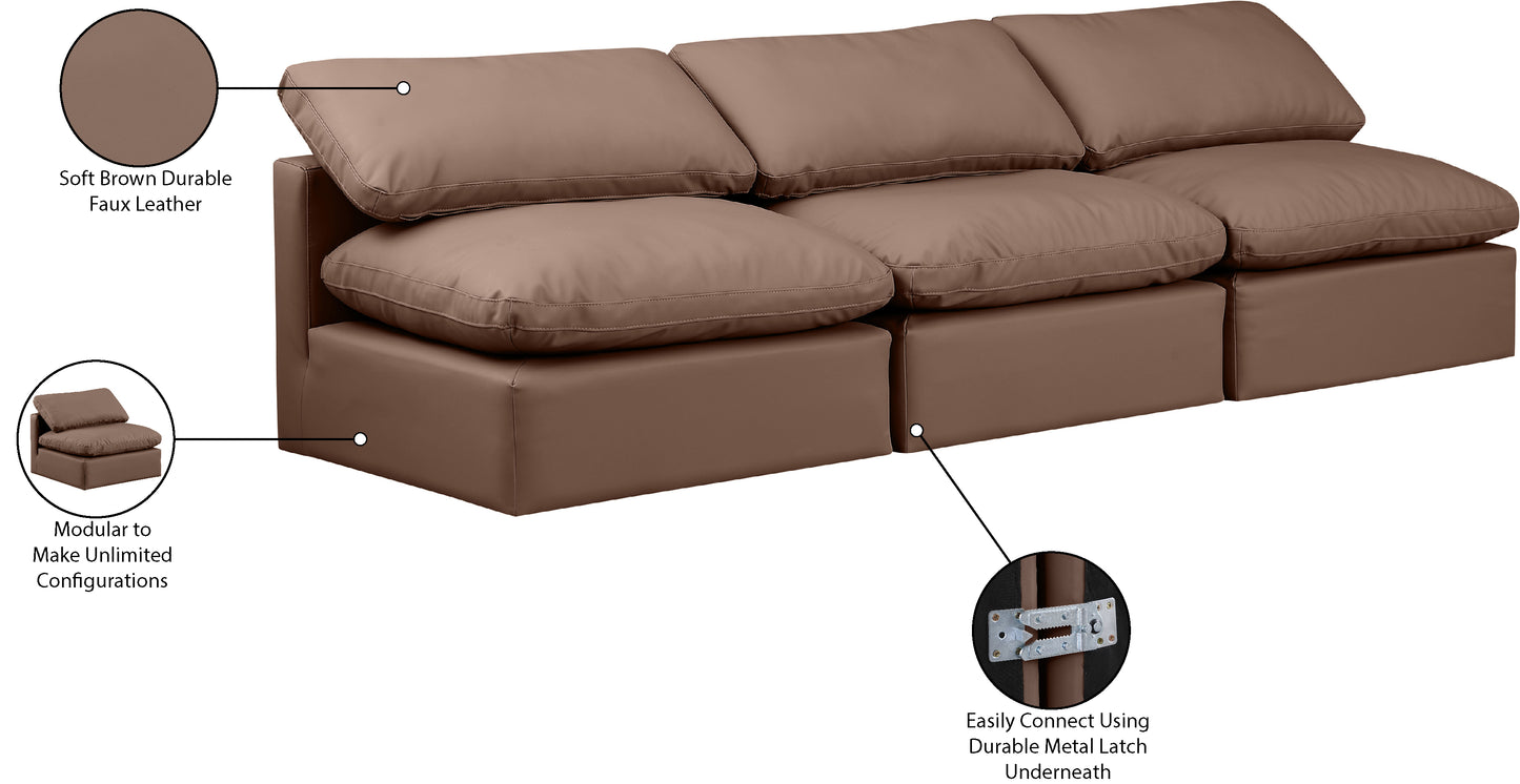 luxus brown faux leather modular sofa s3