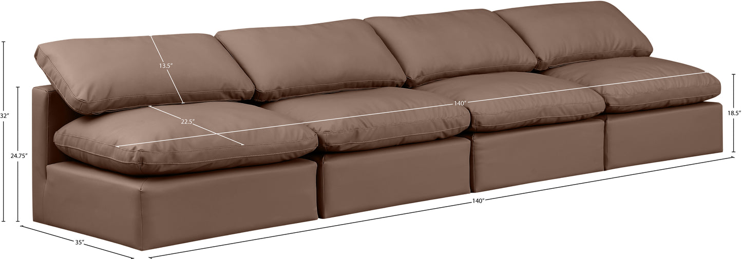 luxus brown faux leather modular sofa s4