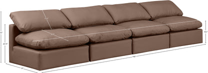 Luxus Brown Faux Leather Modular Sofa S4