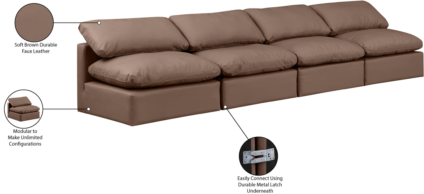 luxus brown faux leather modular sofa s4