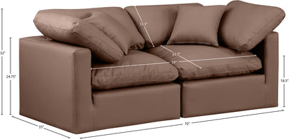 Luxus Brown Faux Leather Modular Sofa S70