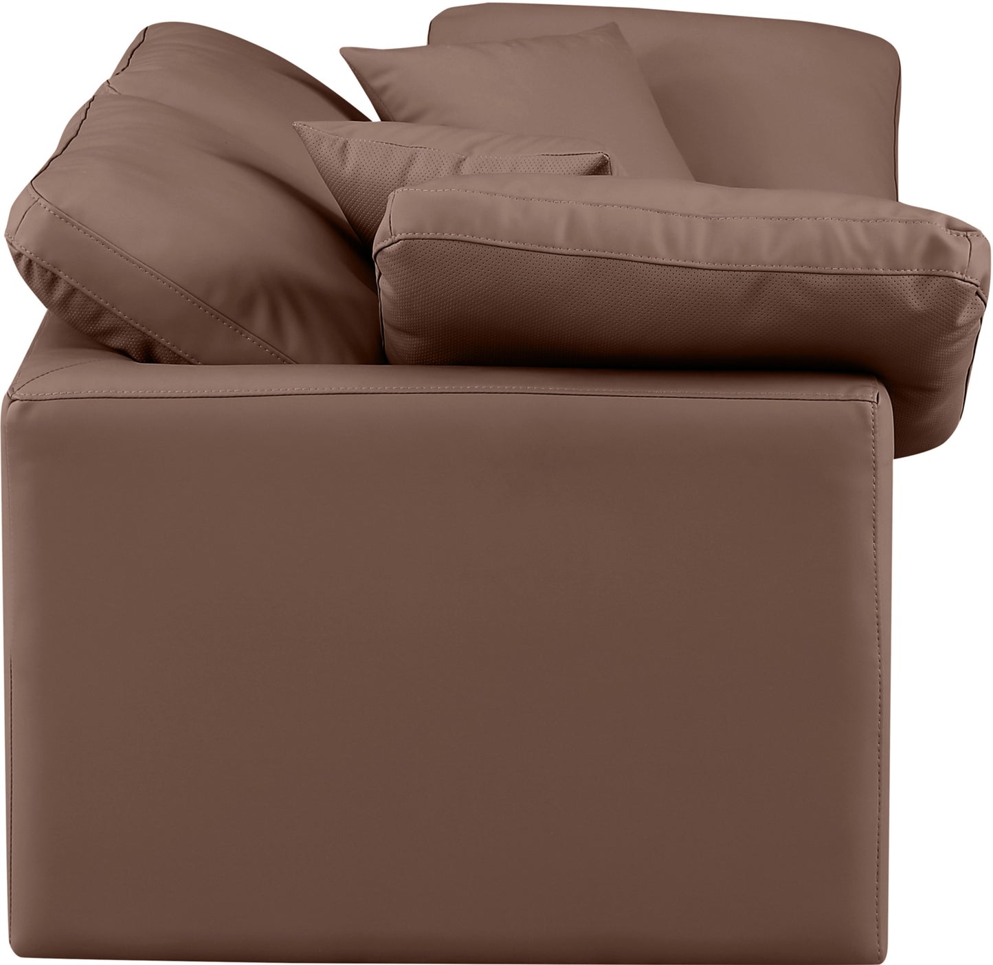 luxus brown faux leather modular sofa s70