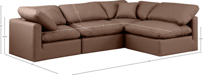 Luxus Brown Faux Leather Modular Sectional Sec4B