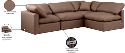 Luxus Brown Faux Leather Modular Sectional Sec4B