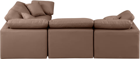 Luxus Brown Faux Leather Modular Sectional Sec4C