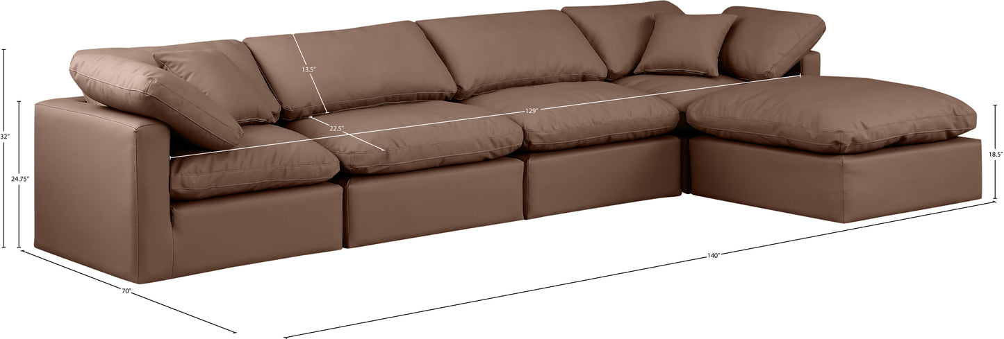 luxus brown faux leather modular sectional sec5a